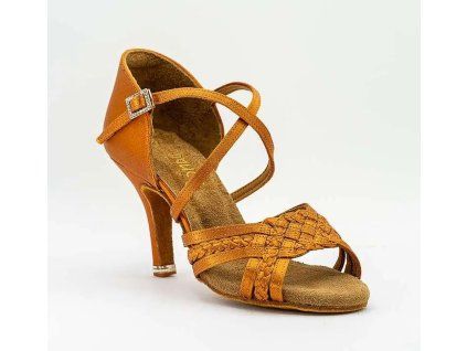 Taneční boty BD Dance 2360B-23SL satén tmavá tělová podpatek 6 cm